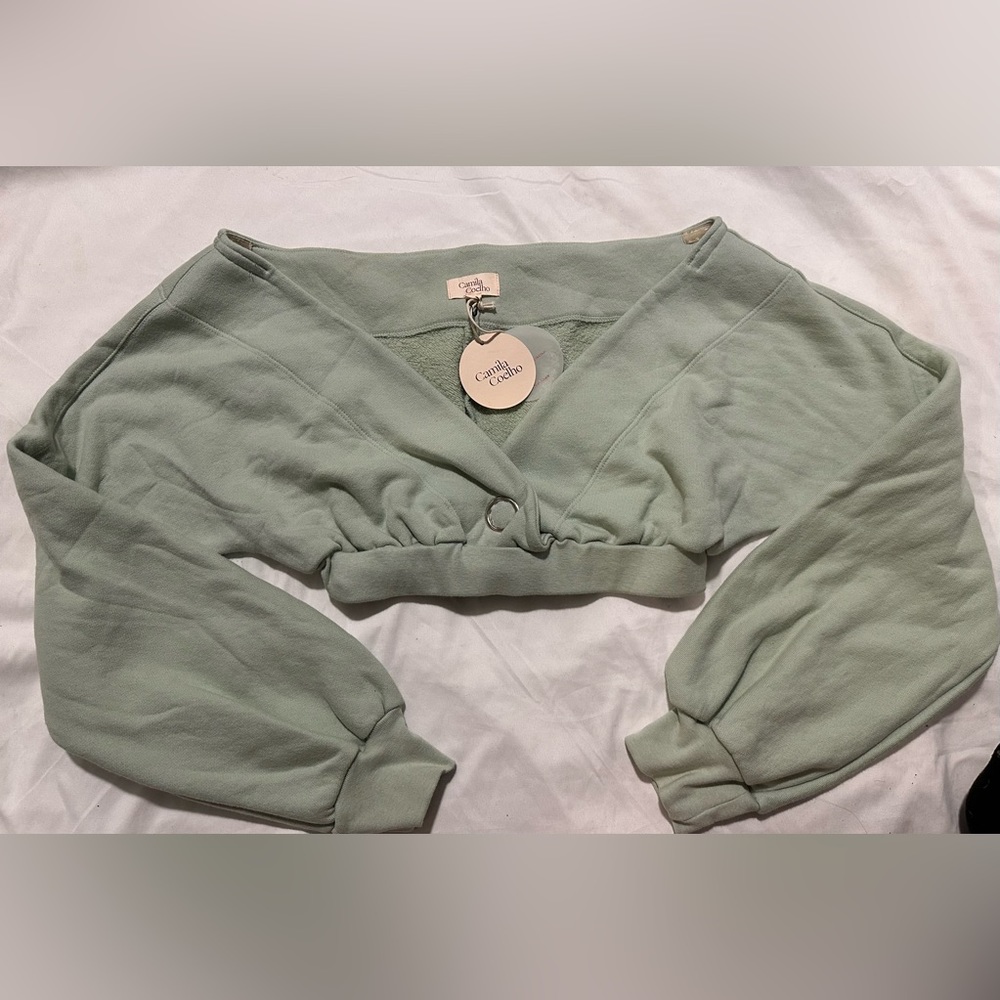 Camila Coelho Kenzie Pullover Sage Size Small